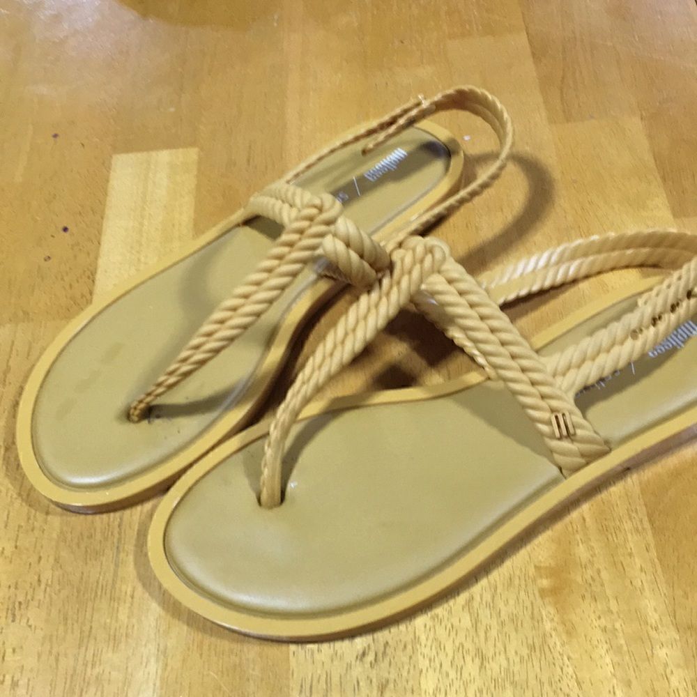 Melissa Salinas size 8 pvc sandals yellow orange gold color. Never worn …